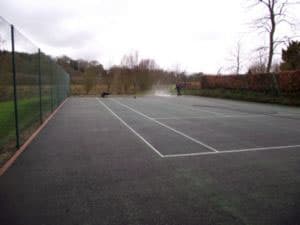 Step 2 tennis court repair process, reinspection